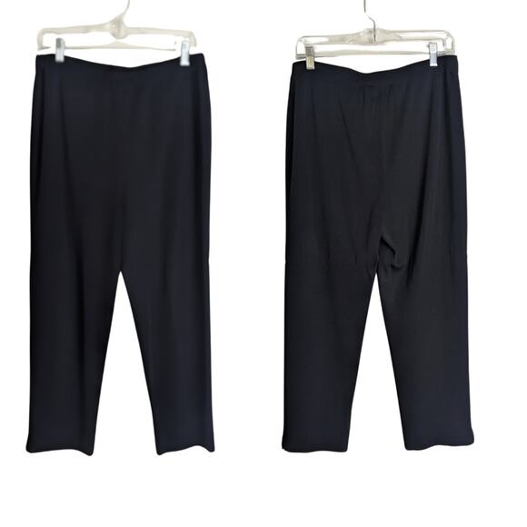 Misook Soft Crepe Straight Leg Pants Elastic Waist Quiet Luxury Women's Large - Picture 8 of 8